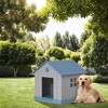 Bencmate Pet Crates and Houses Roof Dog House Waterproof UV Resistant Ventilation Grass Fixing Support Columns for Outdoor, Blue, 31.18"*33.7"*32.52" - 4 of 4