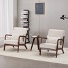 KWPZQEB Accent Chair, Mid-Century Modern Chair with Coffee Table, Upholstered Armchair with Solid Wood Frame & Soft Cushion for Living Room, Bedroom - 3 of 4
