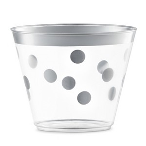 Smarty Had A Party 9 oz. Clear w/ Silver Dots Plastic Party Cups - 240 pcs - 1 of 4