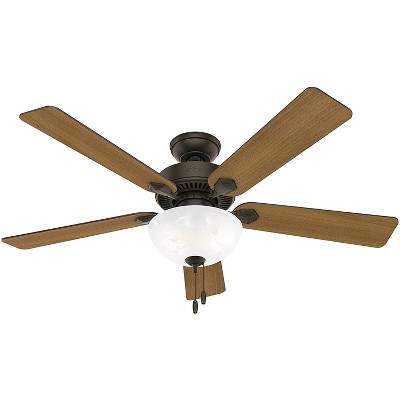 Hunter Fan Company 50901 Swanson 52 Inch Multi Speed Quiet Indoor Home Ceiling Fan with Energy Efficient LED Light and Pull Chain, Bronze