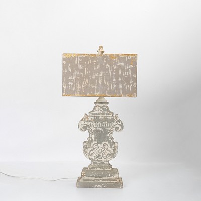 Vintage Table Lamp with Ornate Base, 27.95" Tall, Distressed Finish, Home Decor Accent, 1pc