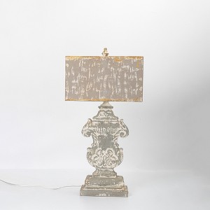 Vintage Table Lamp with Ornate Base, 27.95" Tall, Distressed Finish, Home Decor Accent, 1pc - 1 of 4