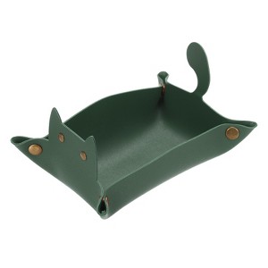 Unique Bargains Foldable Desk Organizing Key Coin Cat Design Jewelry Storage Tray 7.7" x 5.1" x 4" - 1 of 4