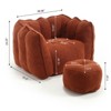 Aukfa Bean Bag Chairs with Ottoman, Bean Bag Modern Lazy Sofa Chair with High Resilient Foam Armrests for Living Room, Bedroom, Apartment, Coffee - 2 of 4