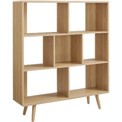 Modway Transmit 7 Shelf Wood Grain Bookcase