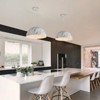 PAKOKULA 1-Light White Dome Pendant with Marble-Striped Metal Shade - 2 of 4