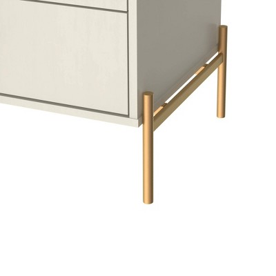 Jasper Off White Engineered Wood Nightstands with Gold Accents (Set of 2)