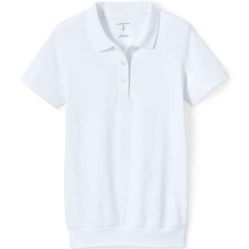 Lands' End School Uniform Kids Short Sleeve Banded Bottom Polo Shirt, 1 of 5