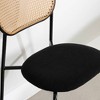 South Shore Set of 2 Hype Rattan Dining Chair Black/Natural: Mid-century Upholstered, Metal Legs, Velvet Seat - 4 of 4