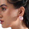 SOHI Women's Blush Pink Ribbed Stud Earrings - 4 of 4