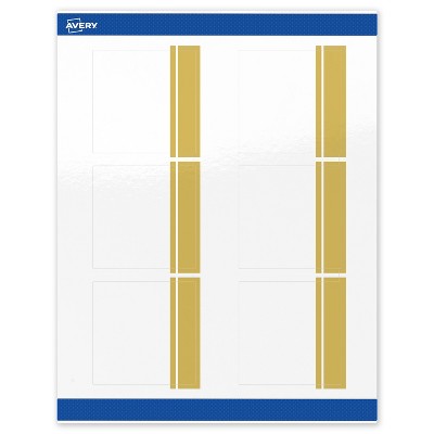 Avery Printable Square Labels, Gold Double-Dipped Edge, 3" x 3", Glossy White Square Labels, Permanent, Laser/Inkjet, 60ct, Great for Product Labels