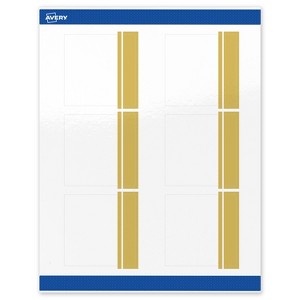 Avery Printable Square Labels, Gold Double-Dipped Edge, 3" x 3", Glossy White Square Labels, Permanent, Laser/Inkjet, 60ct, Great for Product Labels - 1 of 4