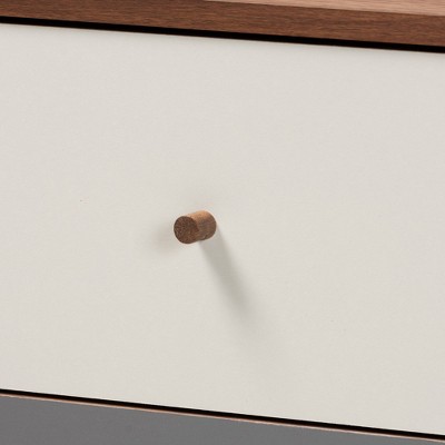 Halden Mid-Century Walnut and Gray 3-Drawer Chest