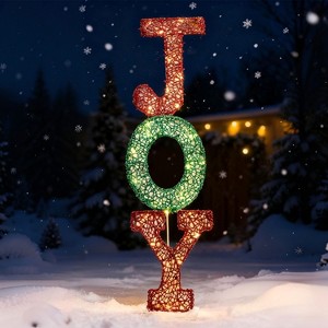 Joyfy 3 FT Christmas Lights Outdoor, 2D Stacked Cotton Yard Light with Metal Stakes for Garden Indoor Outdoor Christmas Eve Night Decoration - 1 of 4