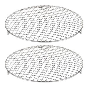 Unique Bargains Stainless Steel Round Cross Wire Barbecue Grill with Legs - 1 of 4