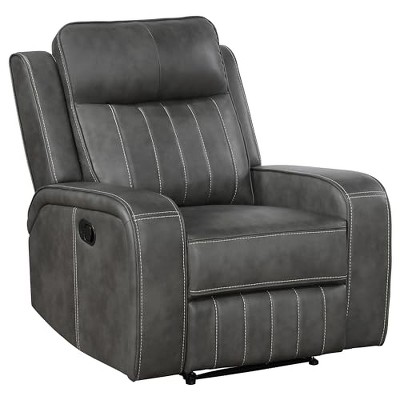 Coaster Home Furnishings Nova Upholstered Glider Recliner Chair Dark Grey