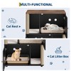 Double Layer Cat Litter Box Enclosure for 2 Cats, Hidden Litter Box Furniture with Cat Scratching Post and Board, 2 Story Wooden Cats Washroom or Bed - 4 of 4