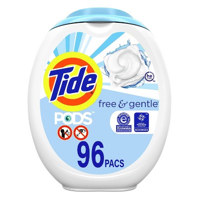 Tide Pods Laundry Detergent Pacs - Free & Gentle - 96ct