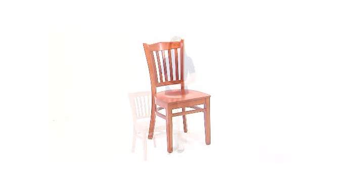 Flash Furniture Vertical Slat Back Wooden Restaurant Chair, 2 of 8, play video