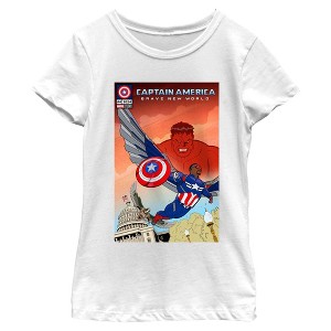 Girl's Captain America: Brave New World Red Hulk Comic Book Cover T-Shirt - 1 of 4