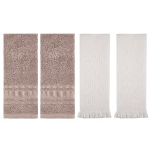 REGALWOVEN 4 Pcs Solid Cotton Soft Absorbent Waffle Hand Towel 13" x 29" - 1 of 4