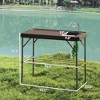 Folding Fish Cleaning Table with Sink, Portable Camping Table with Faucet, Drainage Hose, Sprayer and Shelf - 3 of 4