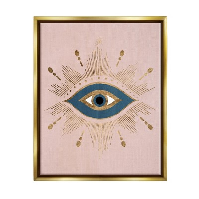 Stupell Industries Evil Eye Glam Boho Pattern Framed Canvas, 25 x 1.7 x 31