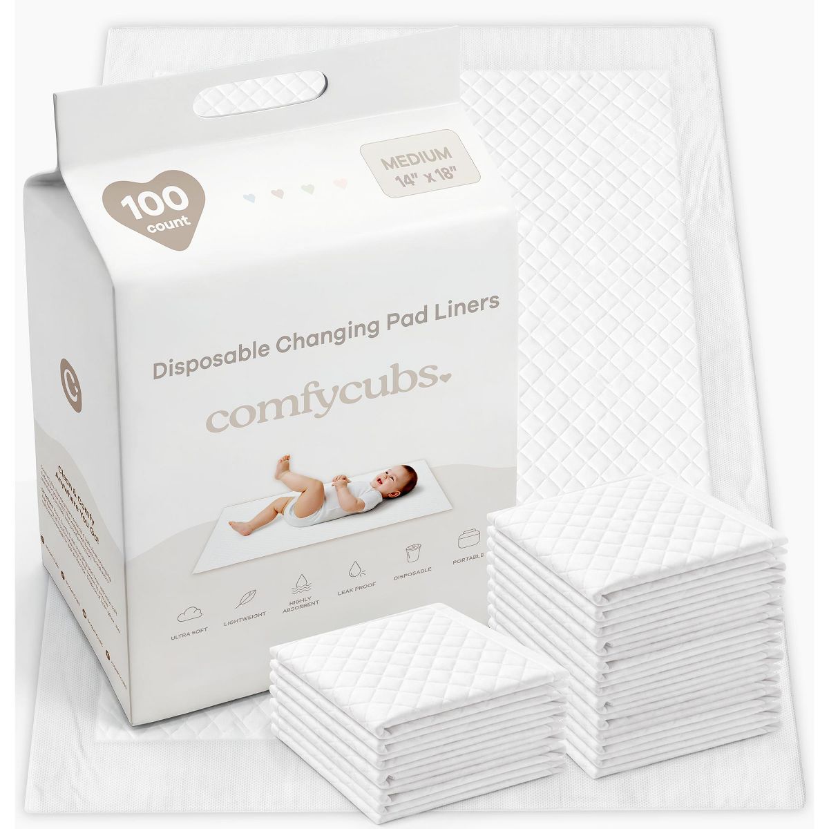 Comfy Cubs Baby Changing Pad Liners 17.7" x 13.8"