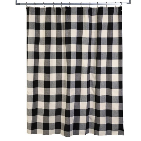 Grandin Shower Curtain Black Natural, Plaid Shower Curtain Target