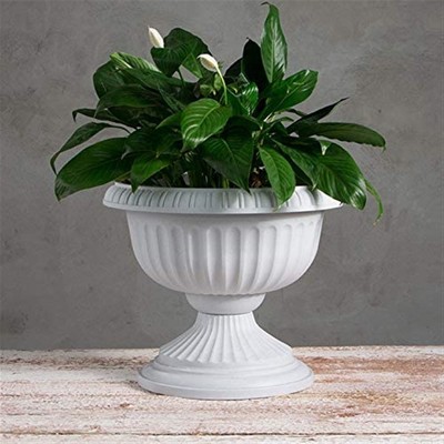 Stone Polypropylene Grecian Urn Planter, 18 Inches