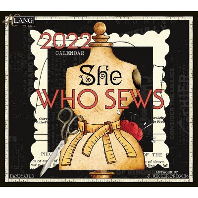 2022 Wall Calendar 12 Month 13.4"x24" She Who Sews - Lang