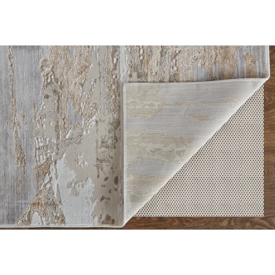 Laina Tan and Ivory Abstract 2x3 Viscose Area Rug