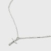 Silver Plated Cubic Zirconia Cross Pendant Necklace - A New Day™ Silver - 4 of 4