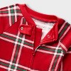 Baby Plaid Ribbed Holiday Matching Family Footed Pajamas - Wondershop™ Red - 3 of 4