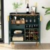 Modern Wine Cabinet with Wine Rack, Glass Holders & Storage, Coffee Bar & Liquor Cabinet, Sideboard Buffet with Decorative Fluted Doors for Home - 2 of 4