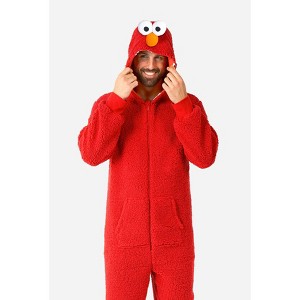 OppoSuits Official Sesame Street Union Suits - Adult Elmo And Cookie Monster Body Suits - 1 of 4