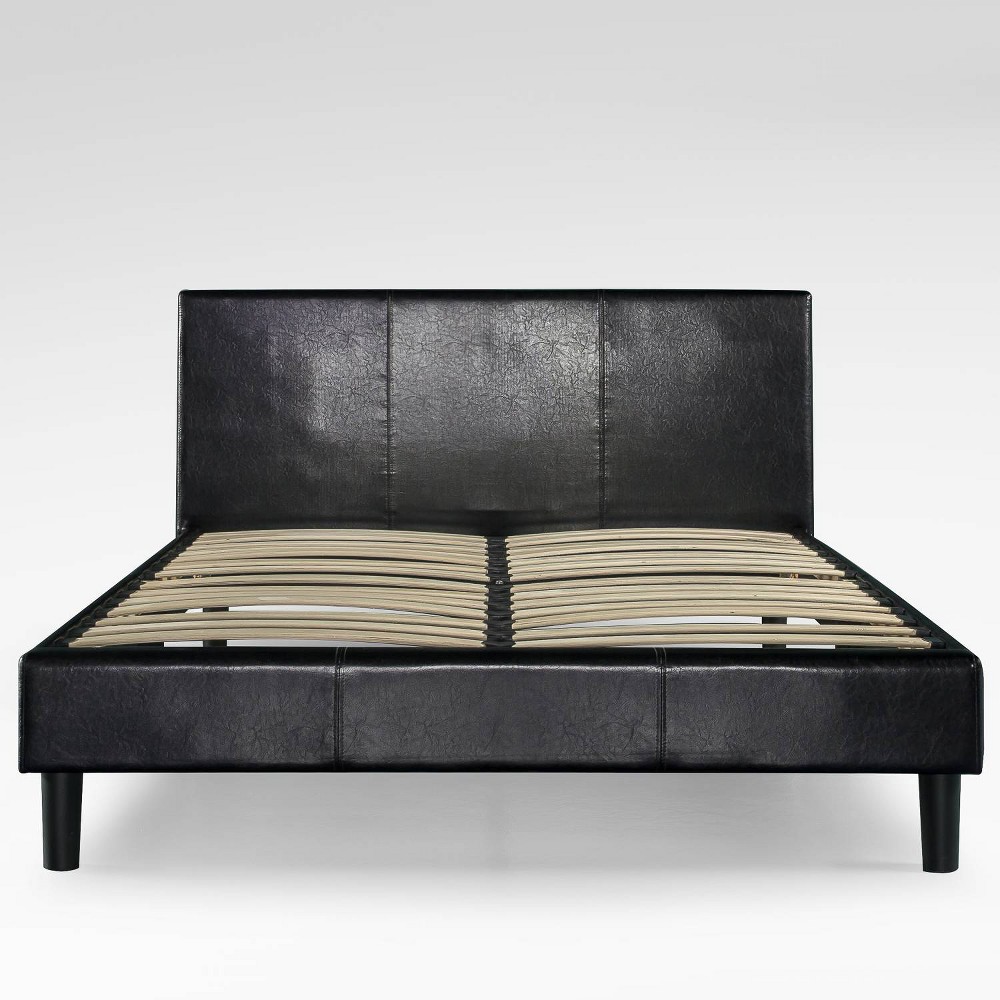 Photos - Bed Frame Zinus King Jade Faux Leather Upholstered Platform  Black  