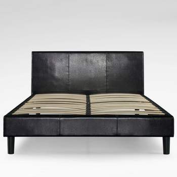 Jade Faux Leather Upholstered Platform Bed Frame Black - Zinus