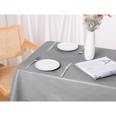 Gray PVC Spill-Proof Water-Resistant Table Cover 55"x118"