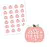 Big Dot of Happiness Girl Little Pumpkin - Fall Birthday Party or Baby Shower Circle Sticker Labels - 24 Count - 2 of 4