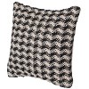 16" Handwoven Cotton Throw Pillow Cover Chevron & Gingham Design Black & White - 2 of 4