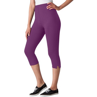 Woman Within Plus Size Petite Stretch Cotton Capri Legging