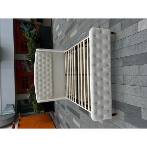 Diamond Button High-Back Upholstered Bed, Modern High Platform Bed Frame, Solid Wood with Soft and Comfortable Sponge Velvet, Bedroom Furniture - 1 of 1