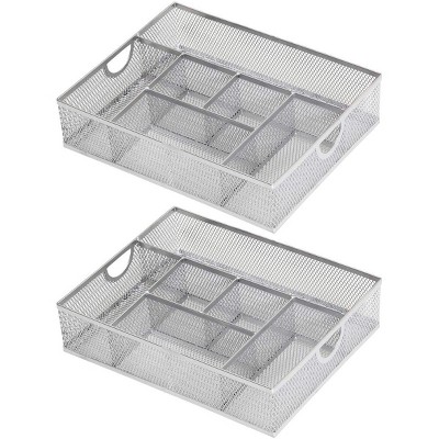 YBM Home 6 Compartment Mesh Cosmetic Organizer, Pack of 2