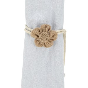 Unique Bargains Curtain Tiebacks Flower Pin-on Cotton Linen Coffee Color 2 Pcs - 1 of 3