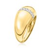 Ross-Simons 0.20 ct. t.w. Diamond Striped Ring in 18kt Gold Over Sterling - 3 of 4