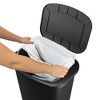 Glad Trash Can w/ Lid, Stainless Pedal, Garbage Bag Rings, 20 Gal, Black, 2 Pack - 4 of 4