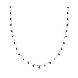 Ross-Simons 6.00-7.00 ct. t.w. Sapphire Bead Necklace in 10kt Yellow Gold - 1 of 3