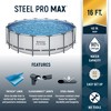 Bestway Steel Pro MAX Round Above Ground Swimming Pool Set with Metal Frame Filter Pump, Ladder, and Cover - 2 of 4