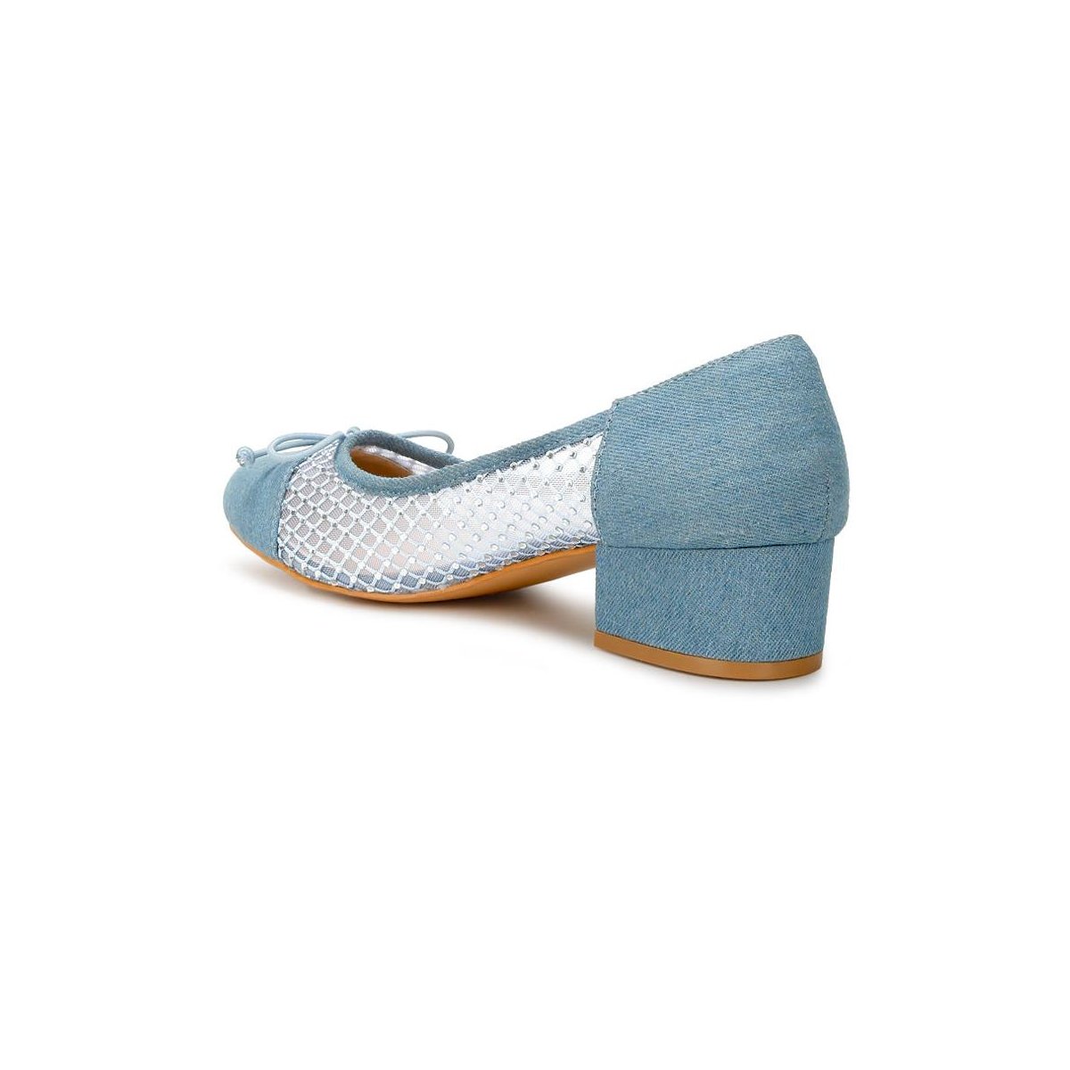 Обувь London Rag Womens Orami Rhinestone Detail Denim Ballerinas 7 — фото 4